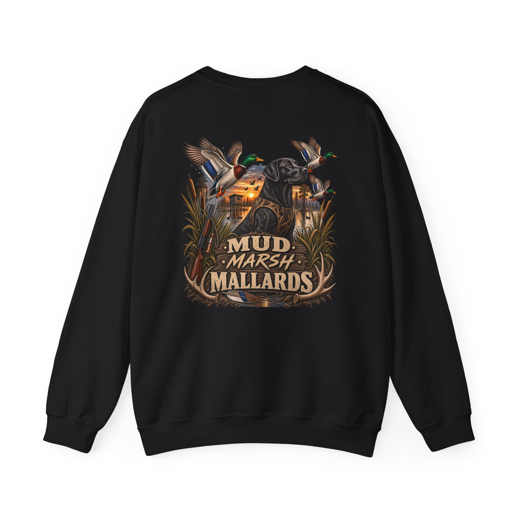 Mallard Duck Crewneck Sweatshirt — "Mud Marsh Mallards" Waterfowl Hunting Pullover