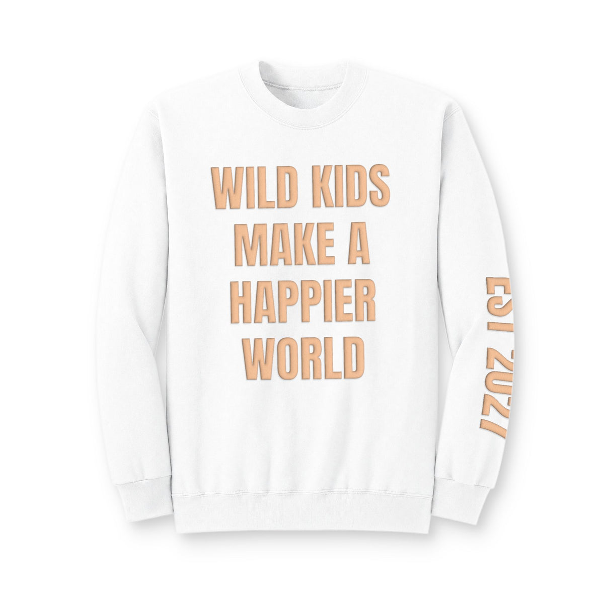 Personalized Hunting Mama Sweatshirt, Wild Kids Make a Happier World Shirt, Hunter Orange Puff Sweatshirt, Custom Mom Hunting Gift
