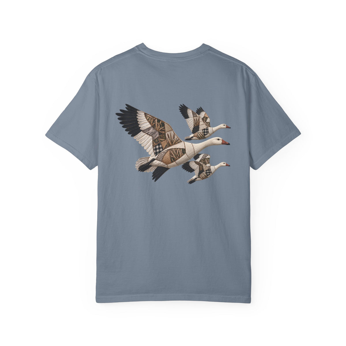 Faux Patchwork Snow Goose Shirt, Snow Geese Hunting T-Shirt, Arkansas Waterfowl Hunter Gift