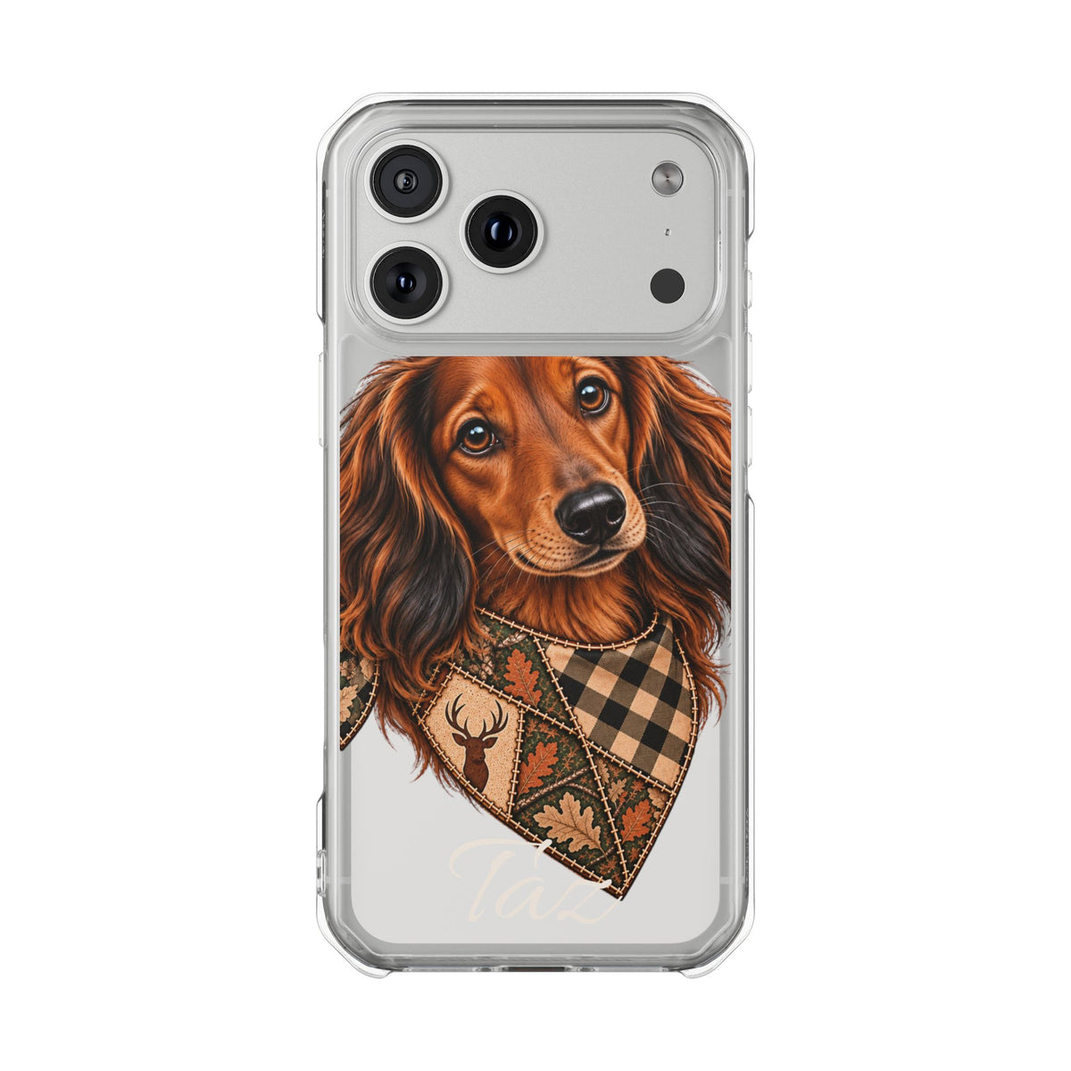 Clear Magnetic Phone Case — Dachshund Weenie Dog Personalized