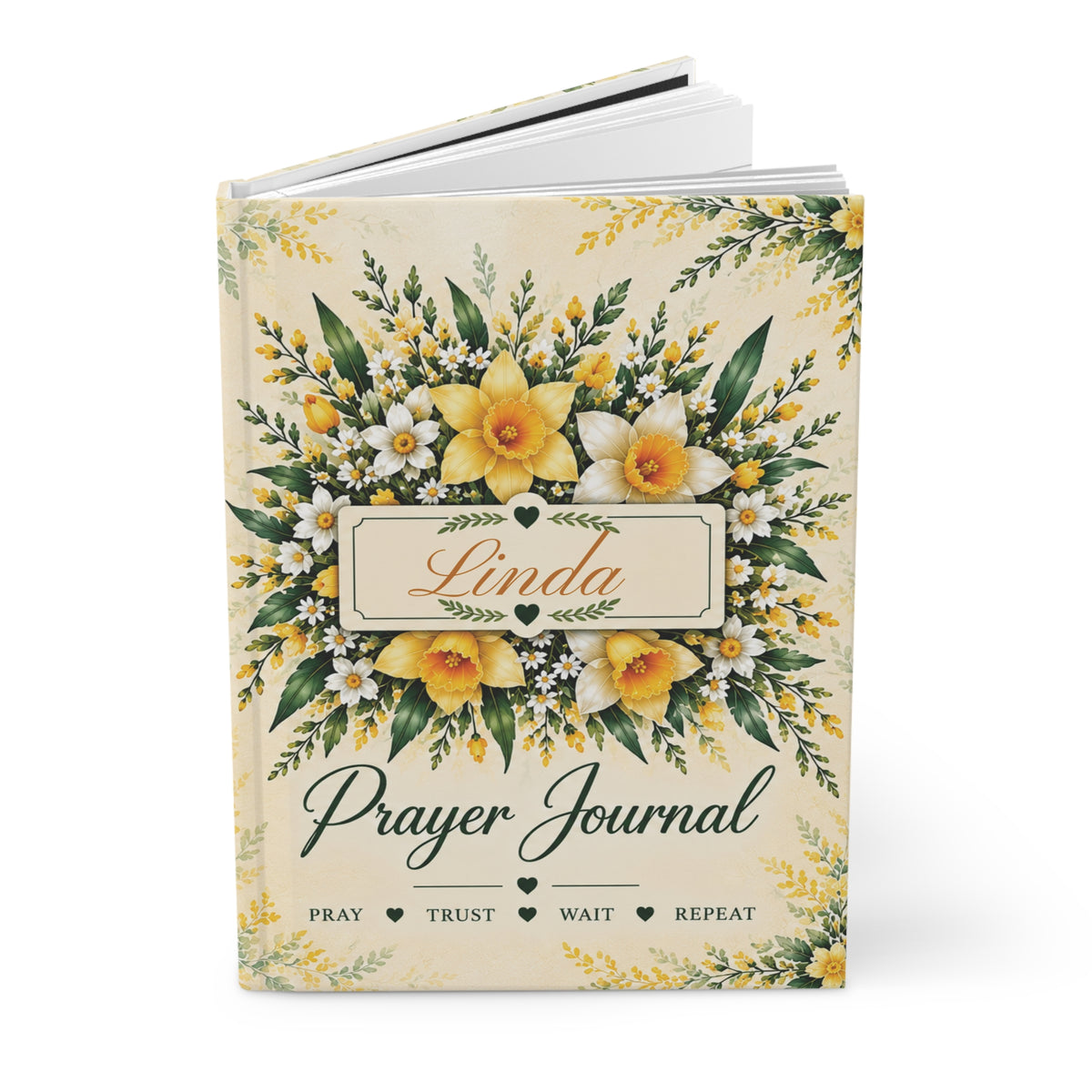 Personalized March Birth Flower Prayer Journal, Daffodil Christian Journal with Name, March Birthday Gift for Her, Bible Verse Journal