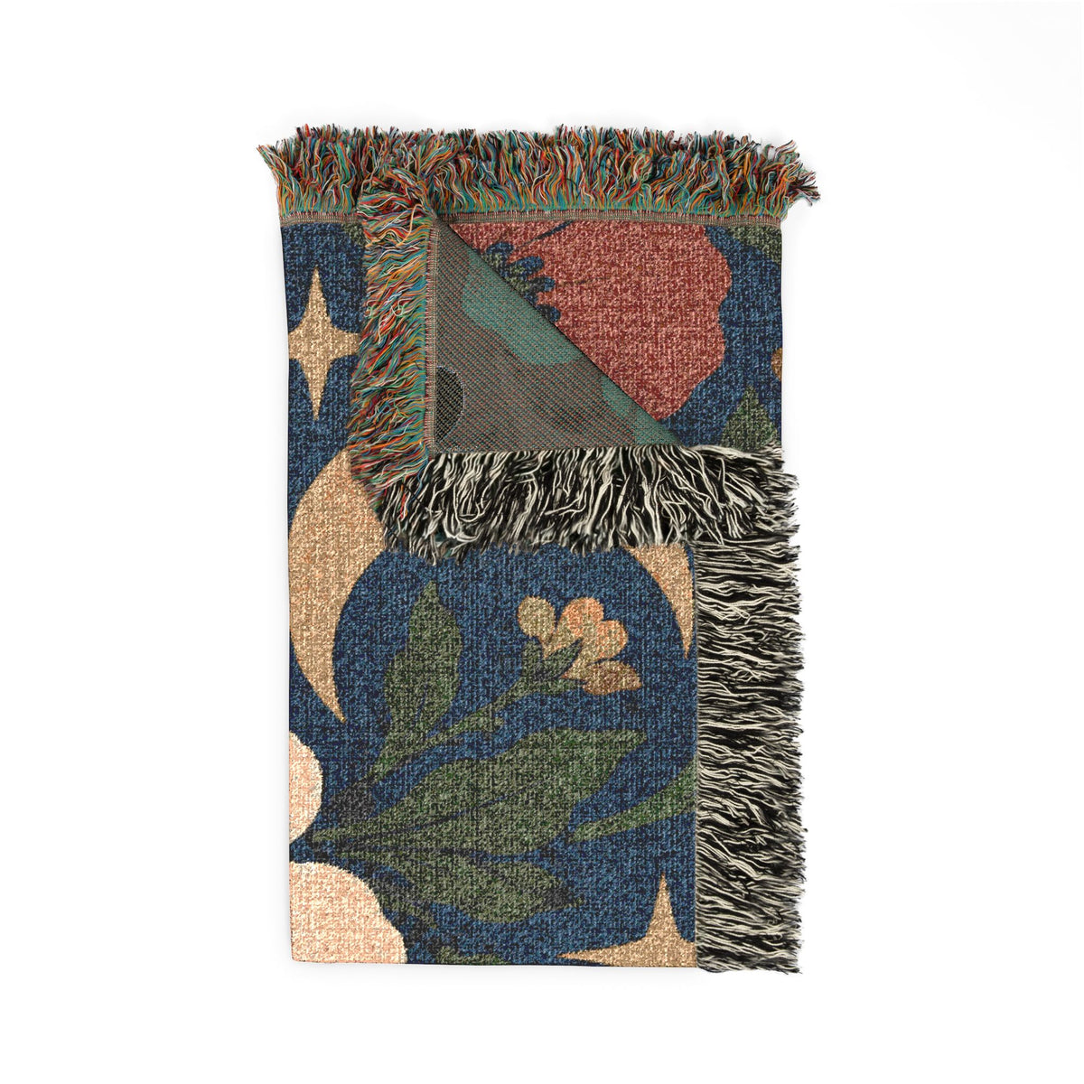 Boho Geometric Woven Blanket — Retro Floral Tile Soft Throw