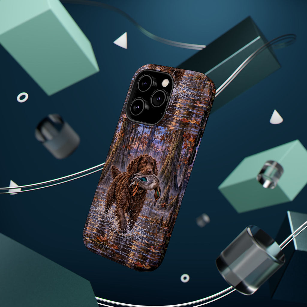 Clear Magnetic Phone Case — Boykin spaniel with Duck swamp