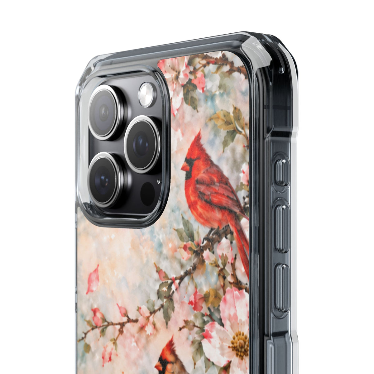 Clear Magnetic Phone Case — Cardinal Flock Scene