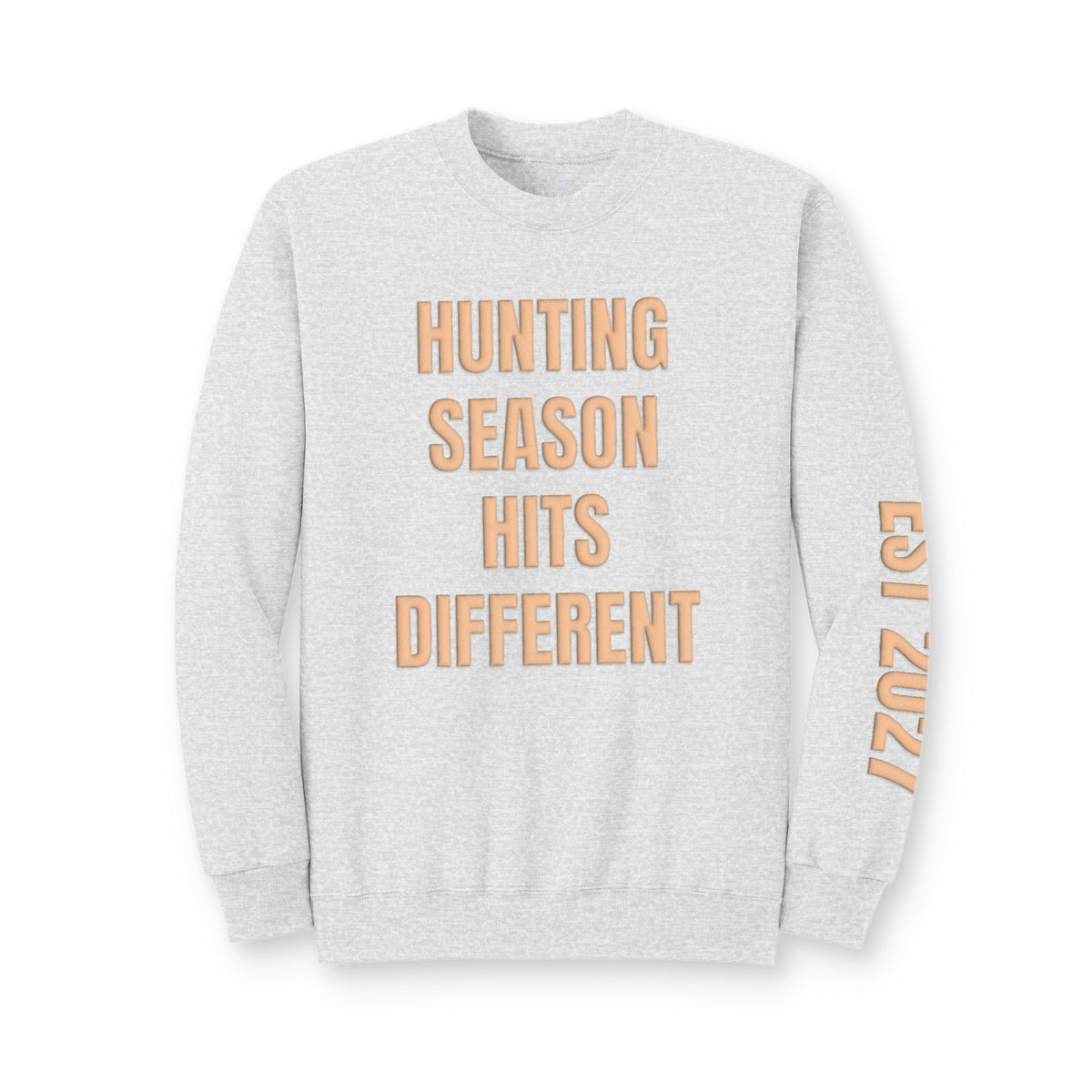 Personalized Hunting Mama Sweatshirt, Hunting Season Hits Different, Hunter Orange Puff Sweatshirt, Custom Hunting Mom Gift
