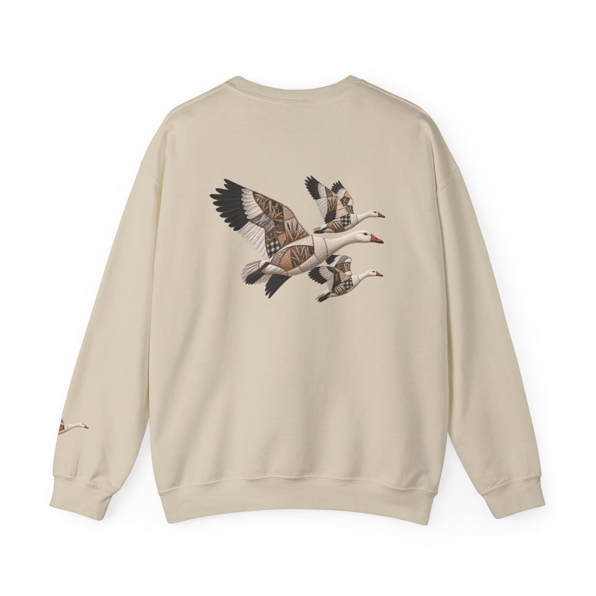 Faux Patchwork Snow Goose Shirt, Snow Geese Hunting Long Sleeve, Arkansas Waterfowl Hunter Gift