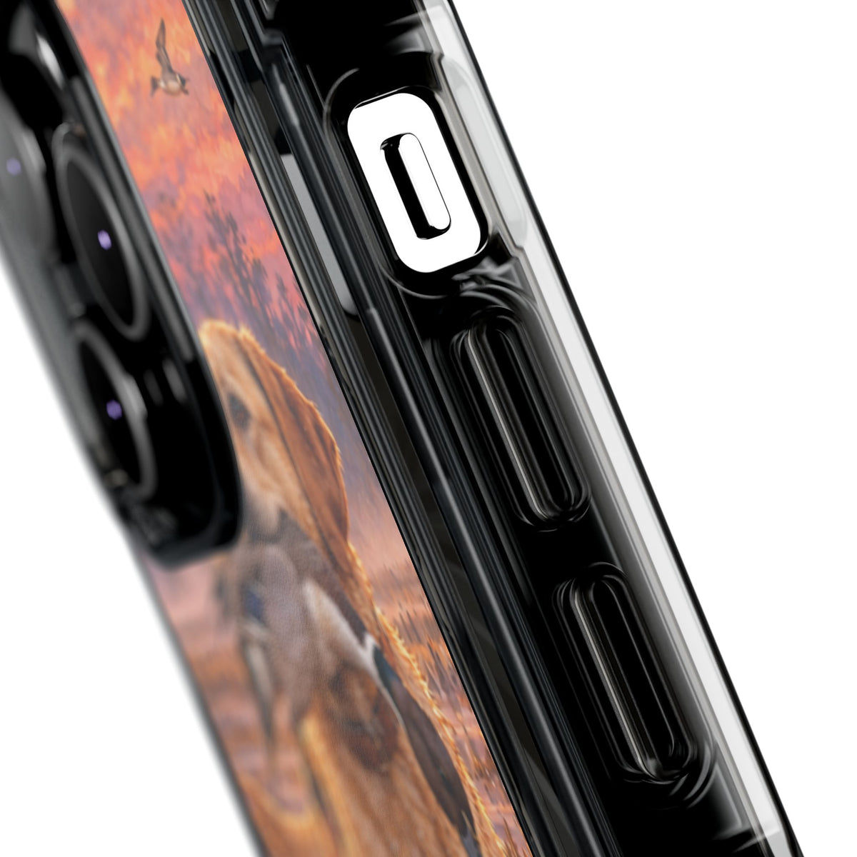 Clear Magnetic Phone Case — Lab in swamp with duck