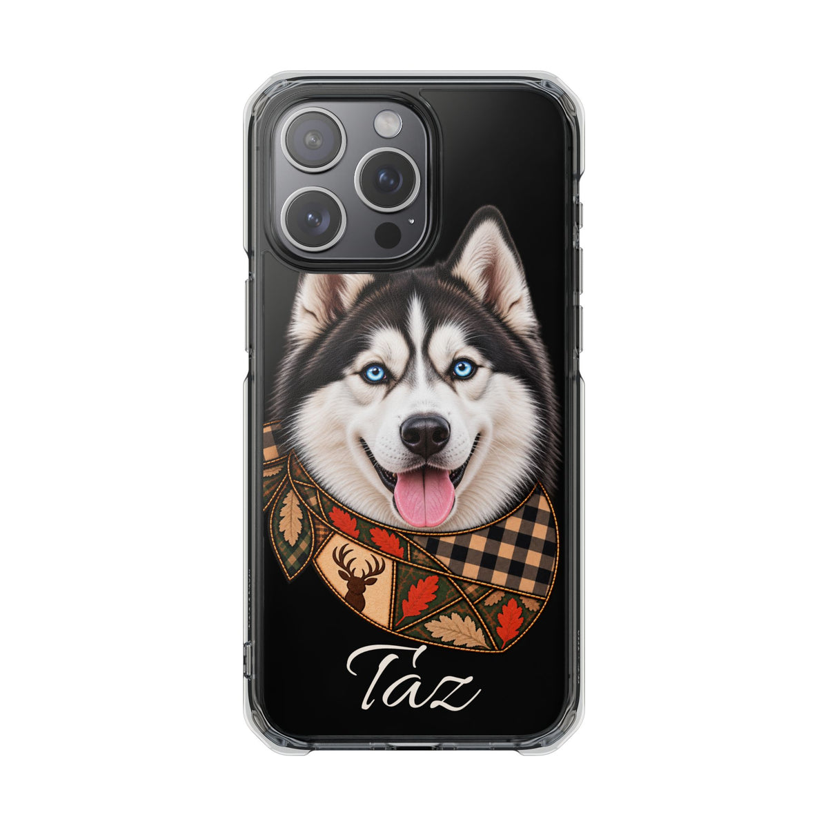 Clear Magnetic Phone Case — Huskey Dog Personalized