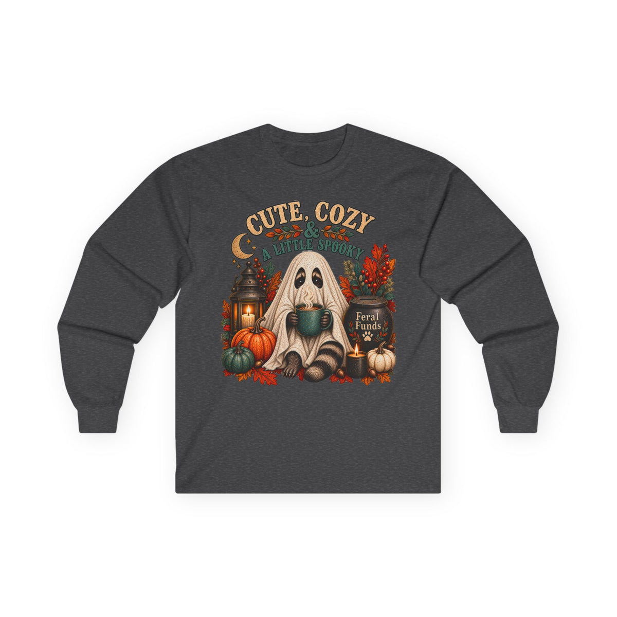 Cozy Ghost Fall Long Sleeve Shirt | Pumpkin Halloween Long Sleeve Tee