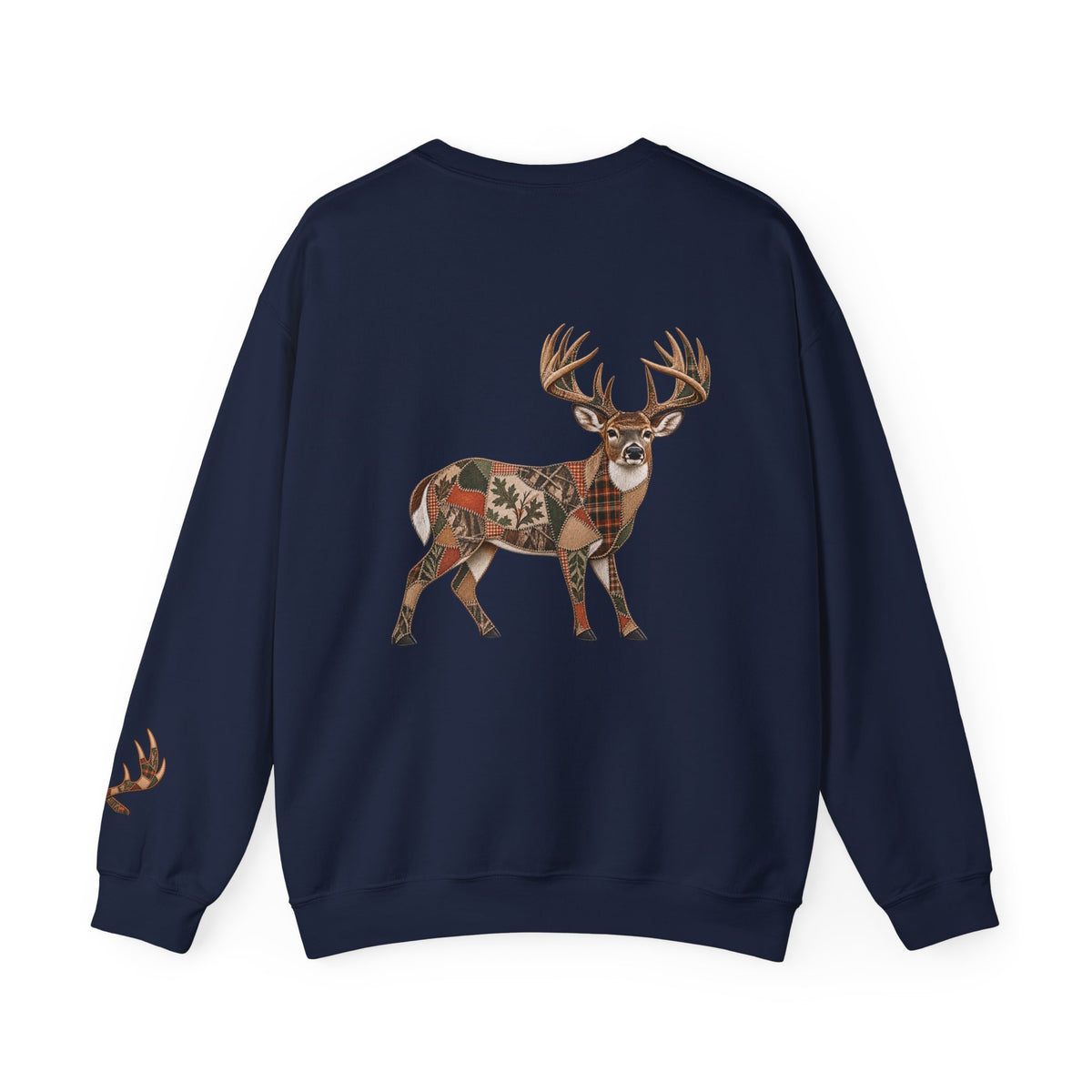 Faux Patchwork Whitetail Deer Shirt, Buck Hunting Tee, Rustic Deer Hunter Gift