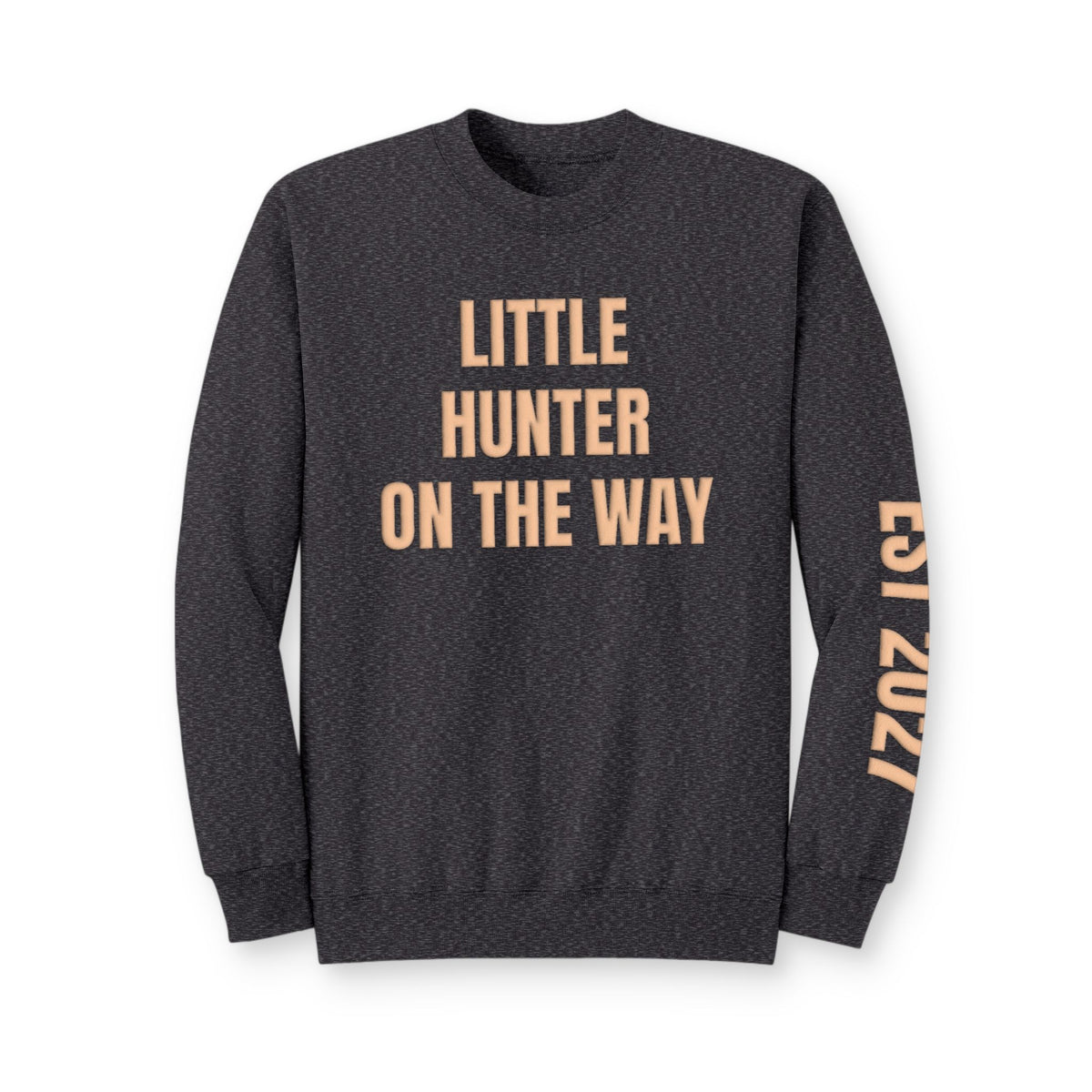 Personalized Hunting Mama Sweatshirt, Little Hunter on the Way Shirt, Hunter Orange Puff Sweatshirt, Custom Mom Hunting Gift