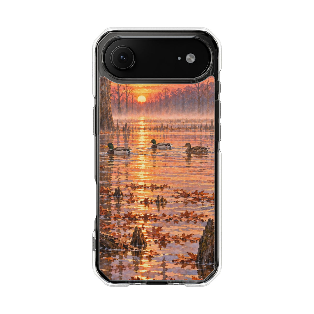 Clear Magnetic Phone Case — Ducks in lake