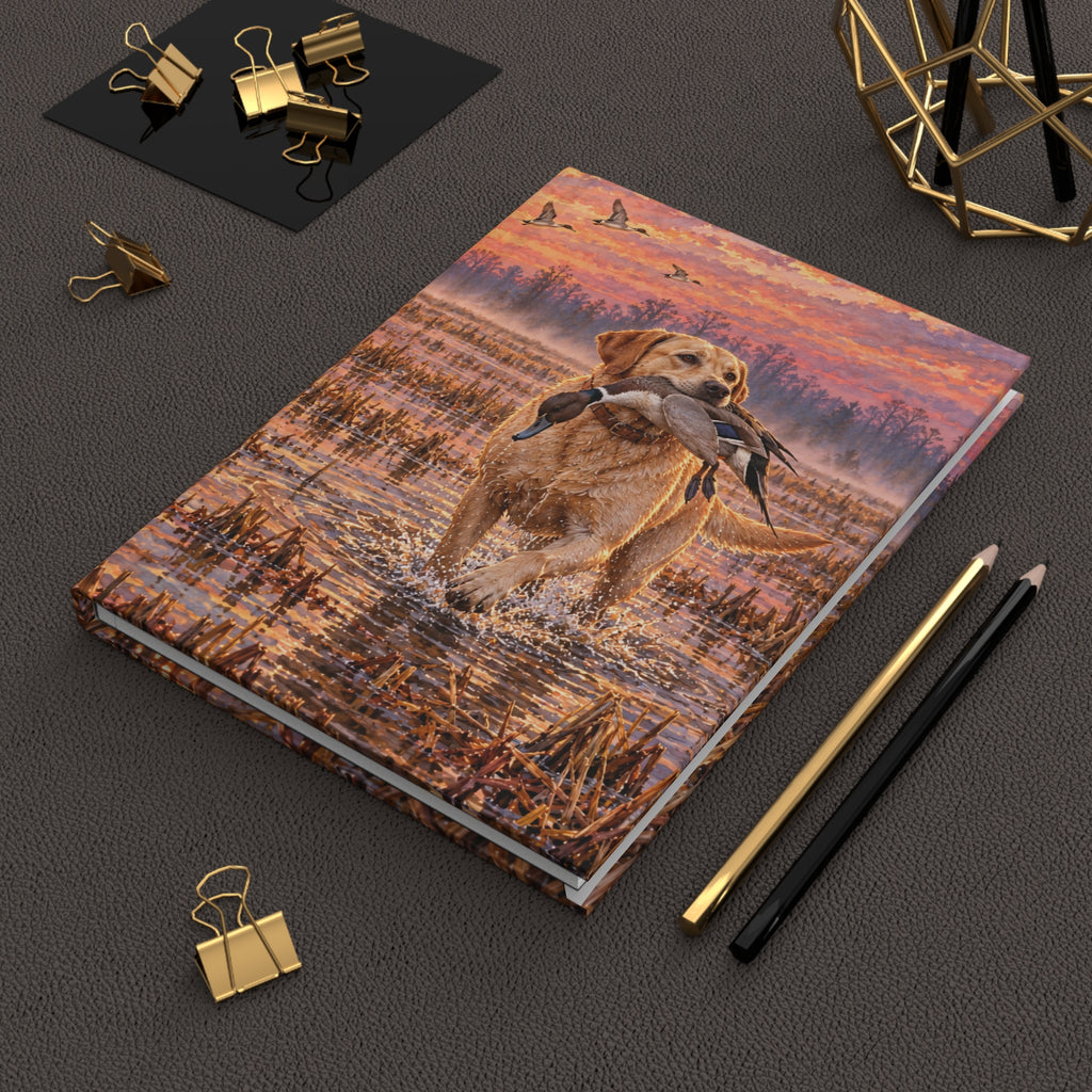 Labrador Journal — Autumn Swamp Sunset Hardcover Lined Notebook