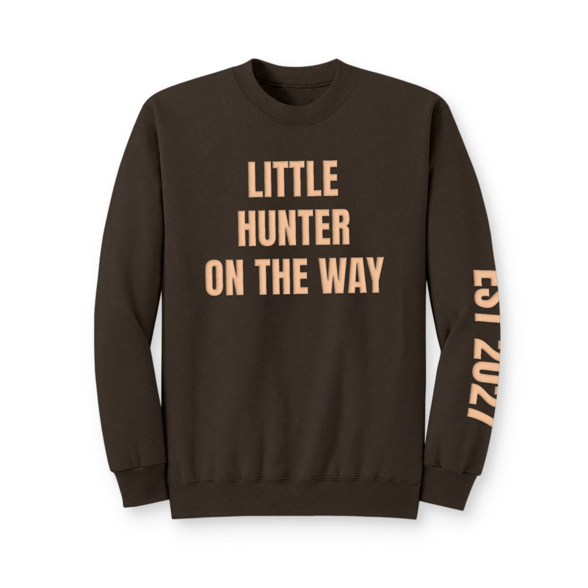 Personalized Hunting Mama Sweatshirt, Little Hunter on the Way Shirt, Hunter Orange Puff Sweatshirt, Custom Mom Hunting Gift