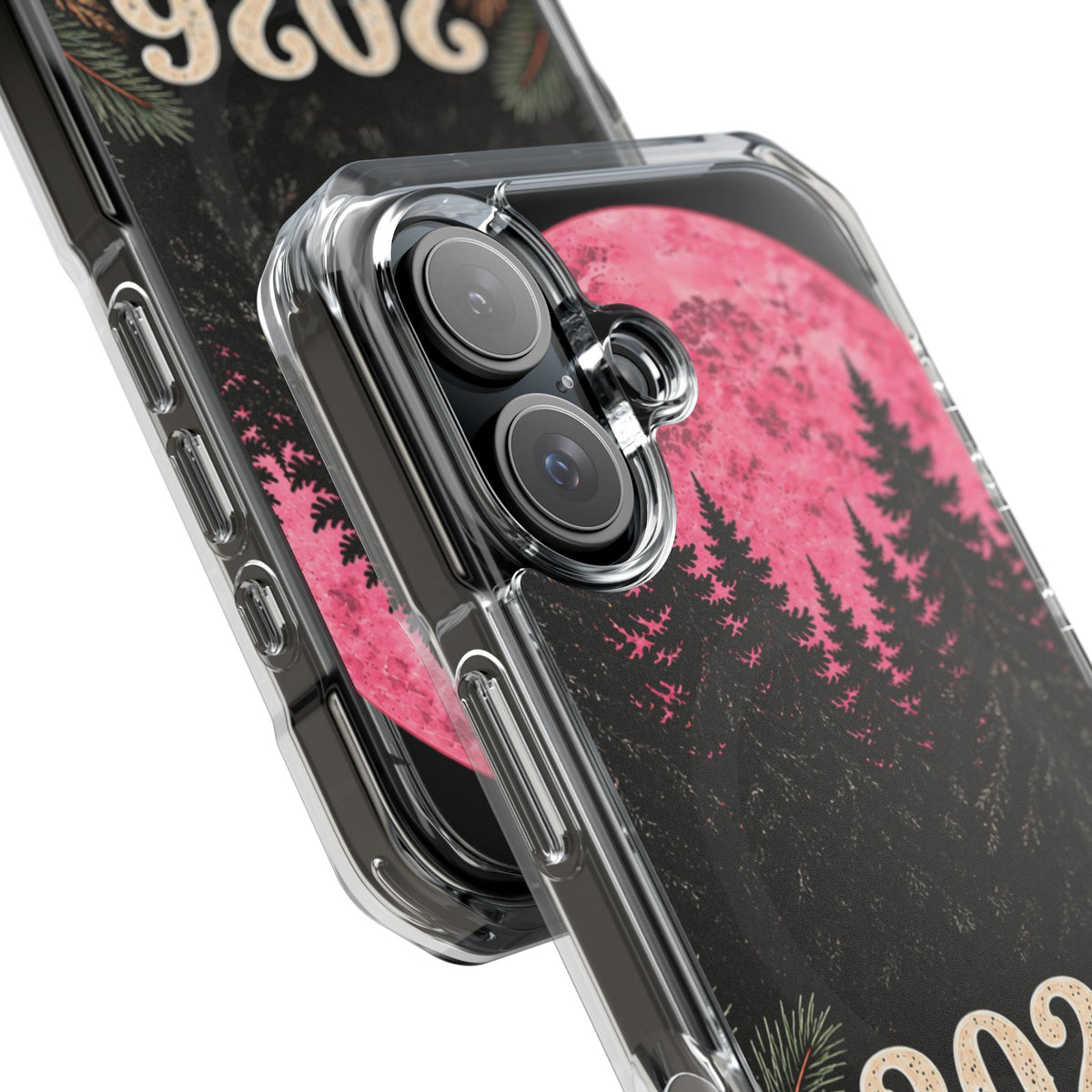 2026 Pink Moon Forest Phone Case — Clear Magnetic Protective Cover