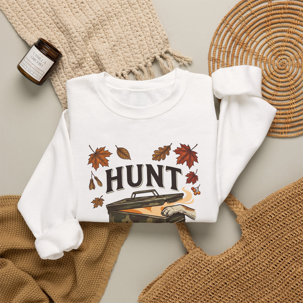 Hunt or Haunt Sweatshirt | Spooky Hunting, Halloween Fall Leaves