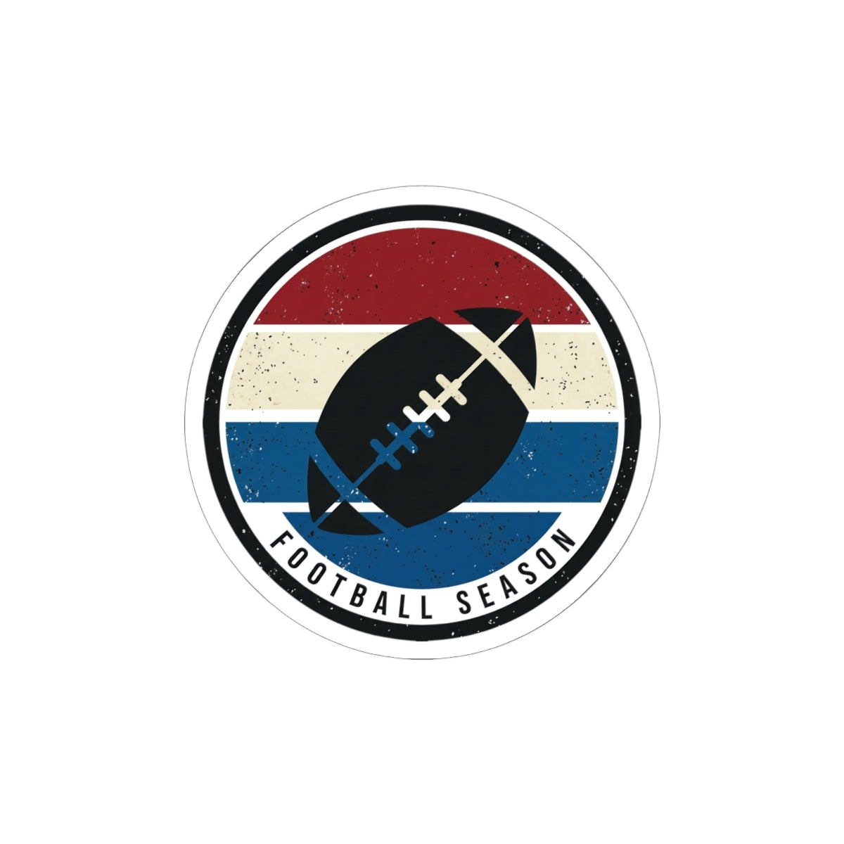 Football Season Retro Stripe Sticker | Kiss-Cut Decal