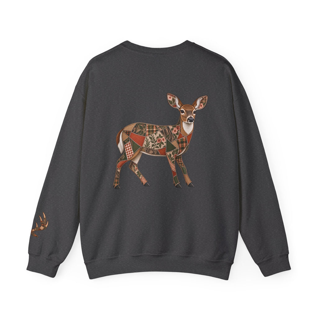 Faux Patchwork Doe Deer Shirt, Hunting Tee, Rustic Deer Hunter Gift