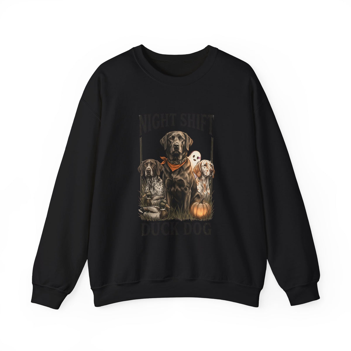 Night Shift Duck Dog Sweatshirt | Spooky Hunting, Halloween Retriever