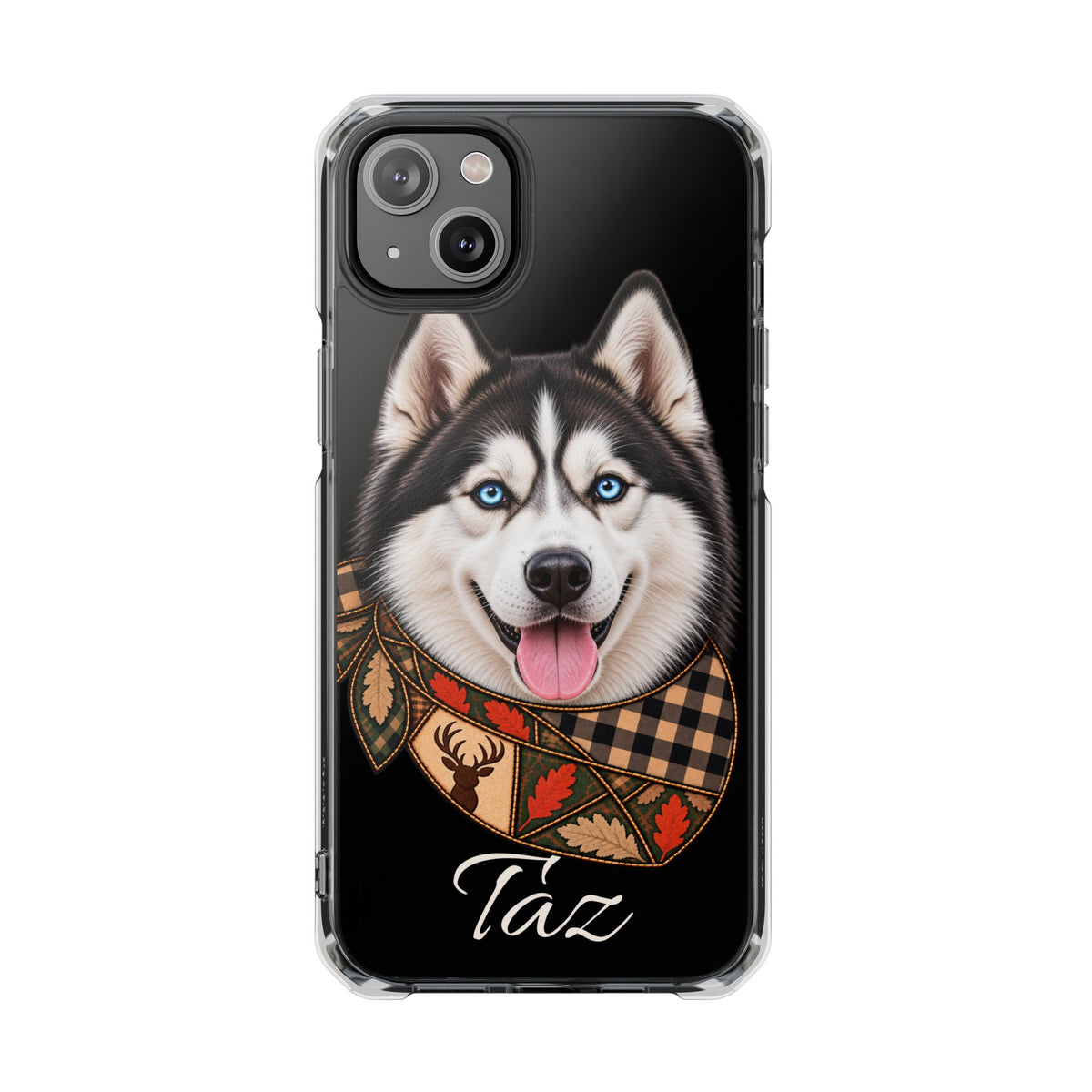 Clear Magnetic Phone Case — Huskey Dog Personalized