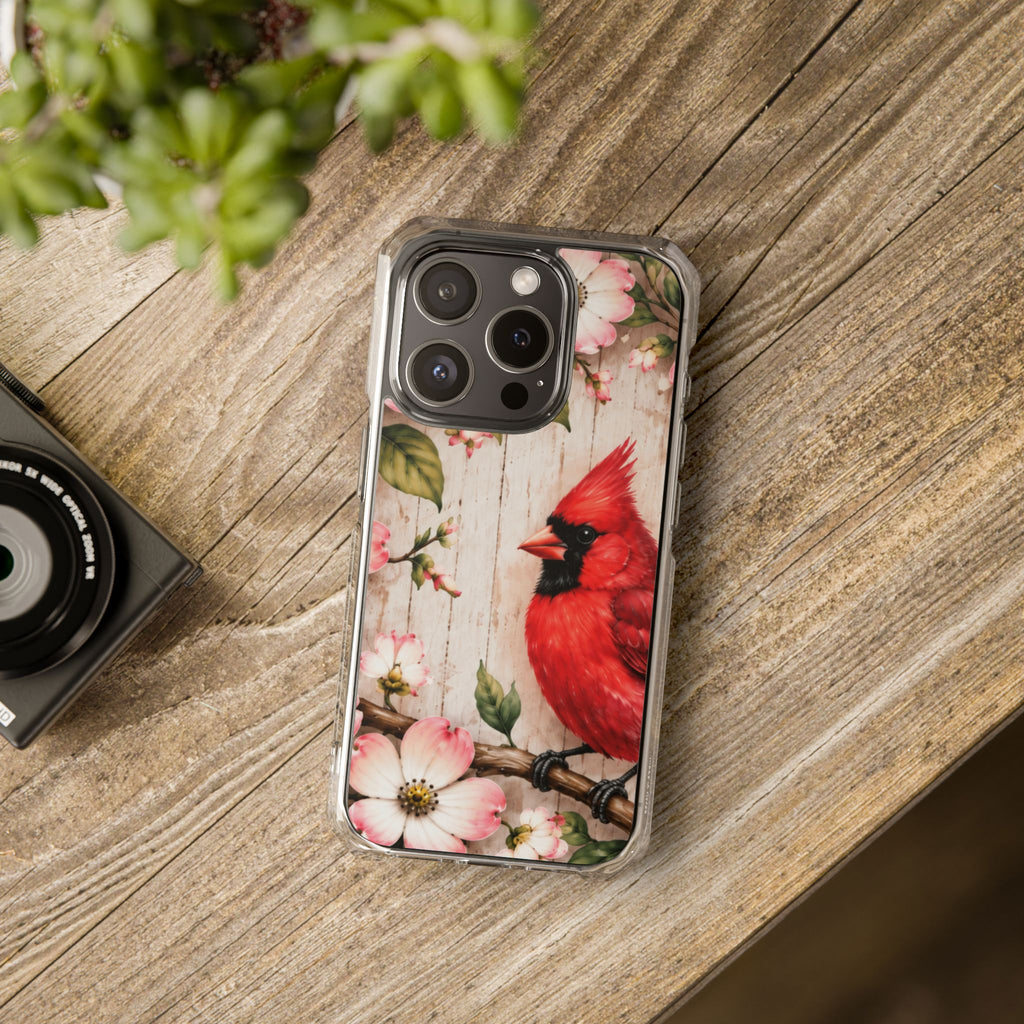 Clear Magnetic Phone Case Cardinal Scene