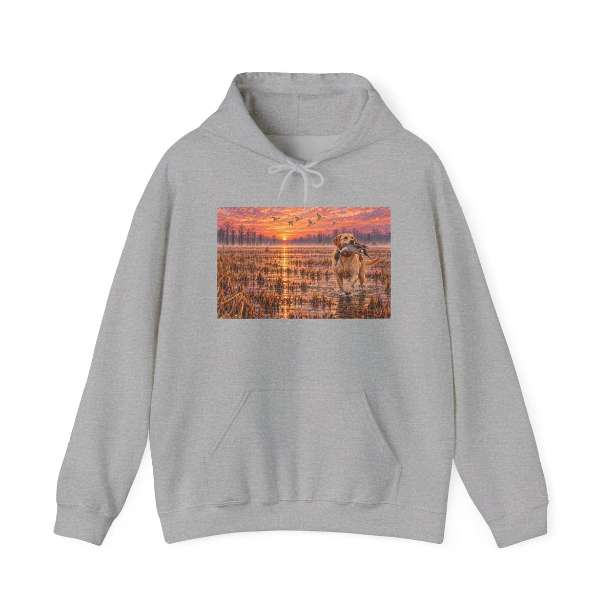 Golden Retriever Sunset Hoodie - Dog Lover Pullover with Scenic Sunset Print
