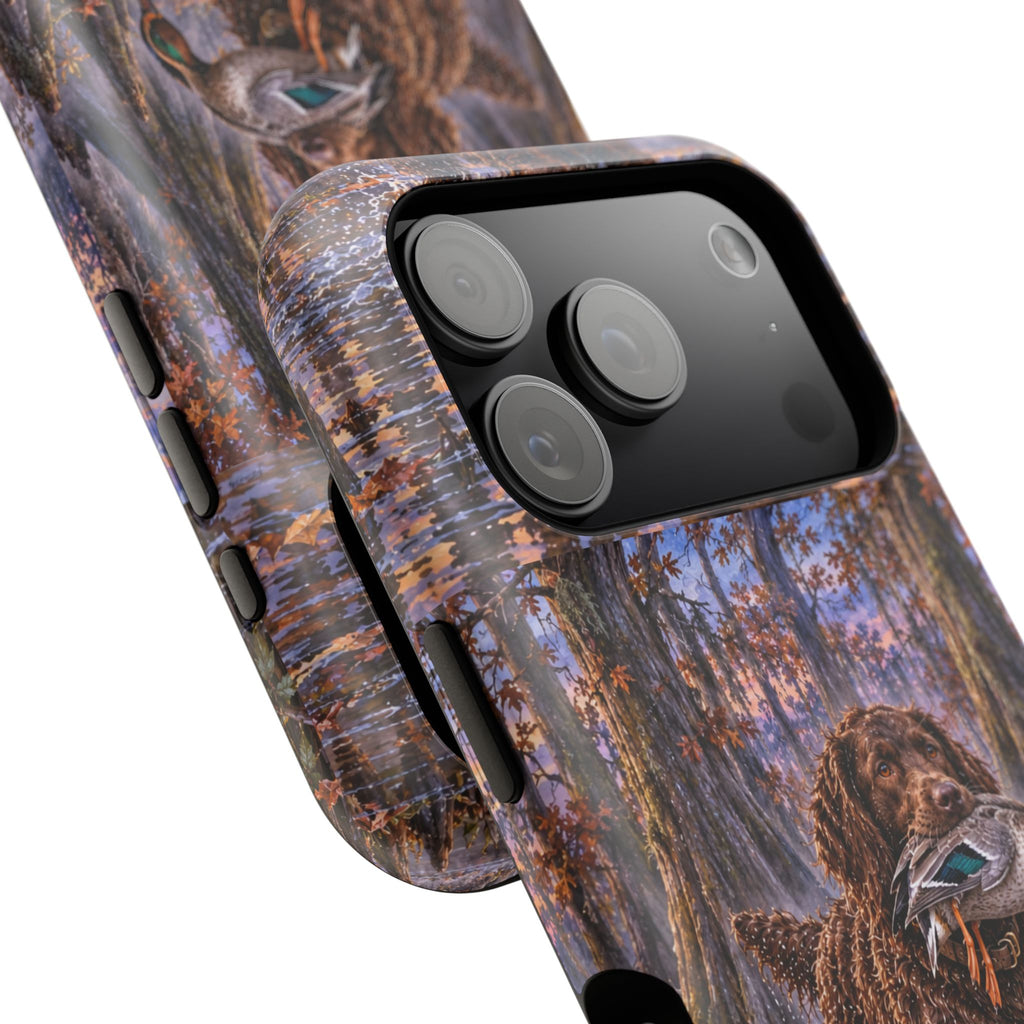 Clear Magnetic Phone Case — Boykin spaniel with Duck swamp