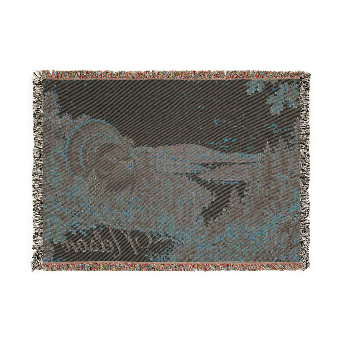 Thanksgiving Turkey Woven Blanket — Scenic Autumn Harvest Throw with Personalized Name Option