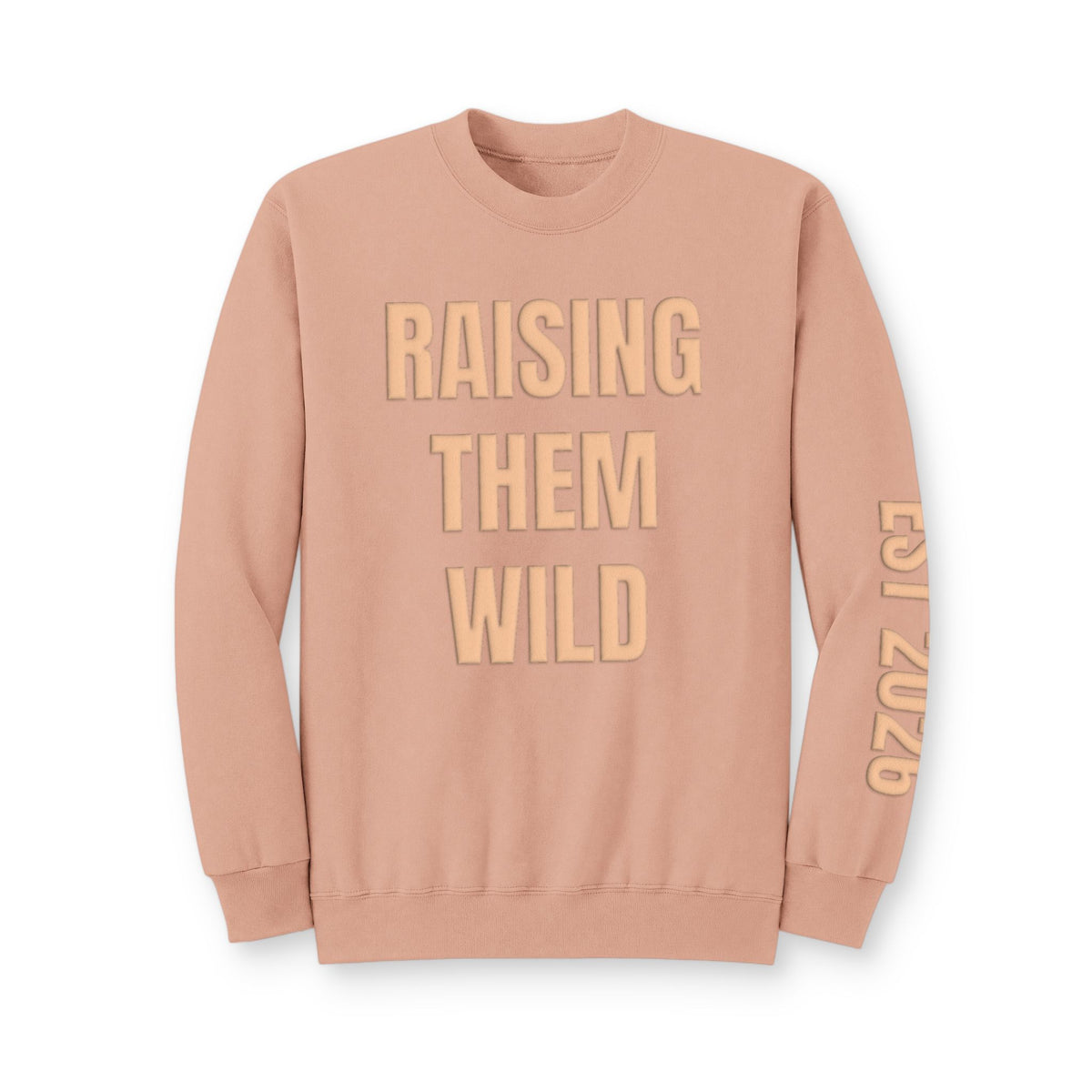 Personalized Hunting Mama Sweatshirt, Raising Them Wild, Hunter Orange Puff Sweatshirt, Custom Hunting Mom Gift