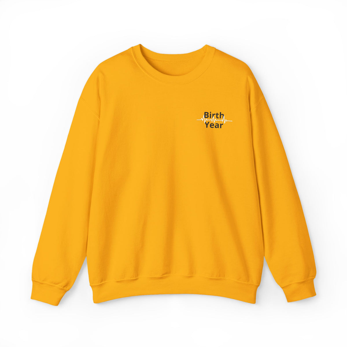 Birth Year Crewneck Sweatshirt — Personalized Vintage Heartbeat Design