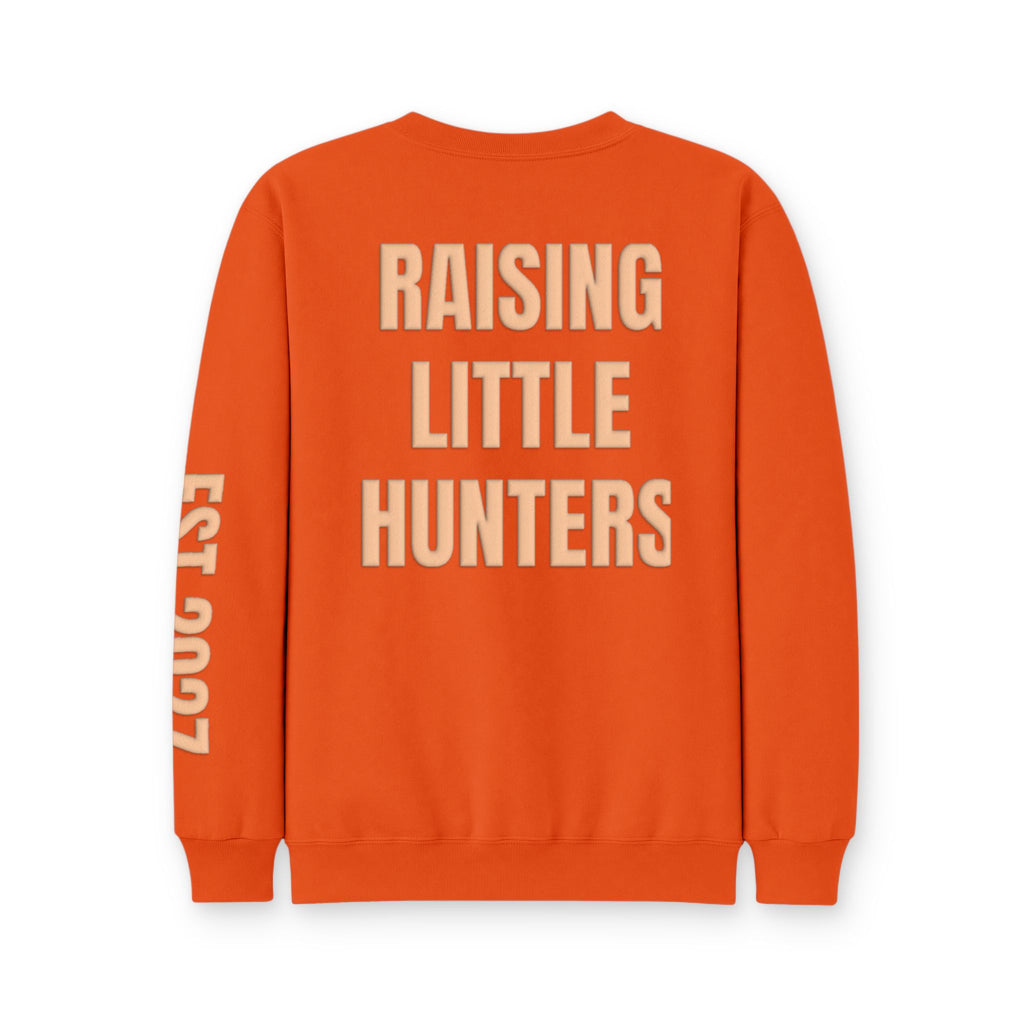 Personalized Hunting Mama Sweatshirt, Raising My Little Hunting Buddy Shirt, Hunter Orange Puff Sweatshirt, Custom Mom Hunting Gift