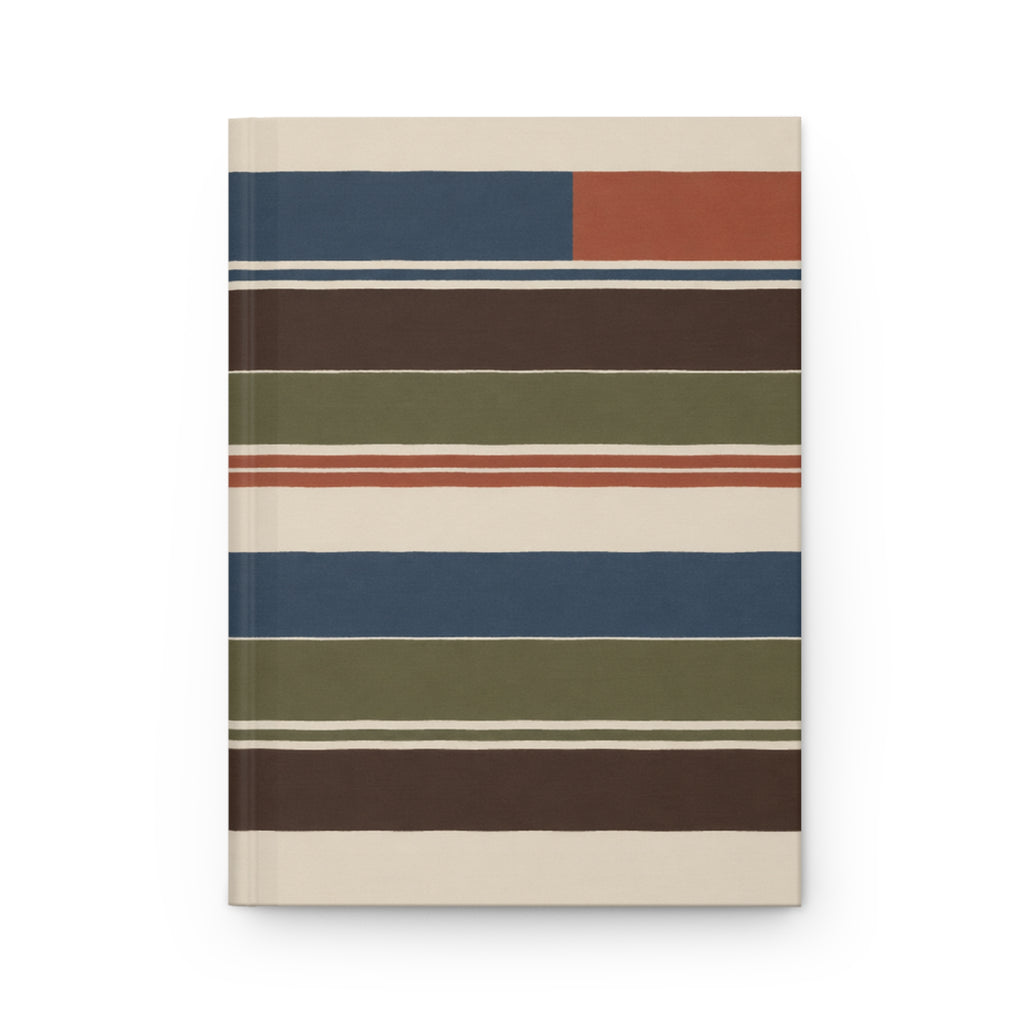 Striped Retro Hardcover Journal — Lined Notebook for Notes & Daily Planning