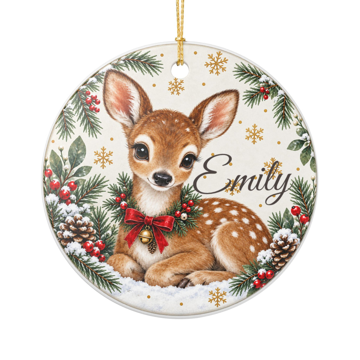 Personalized Fawn Hunter Ornament, Custom Name 2026 Deer Christmas Keepsake, Hunter Gift