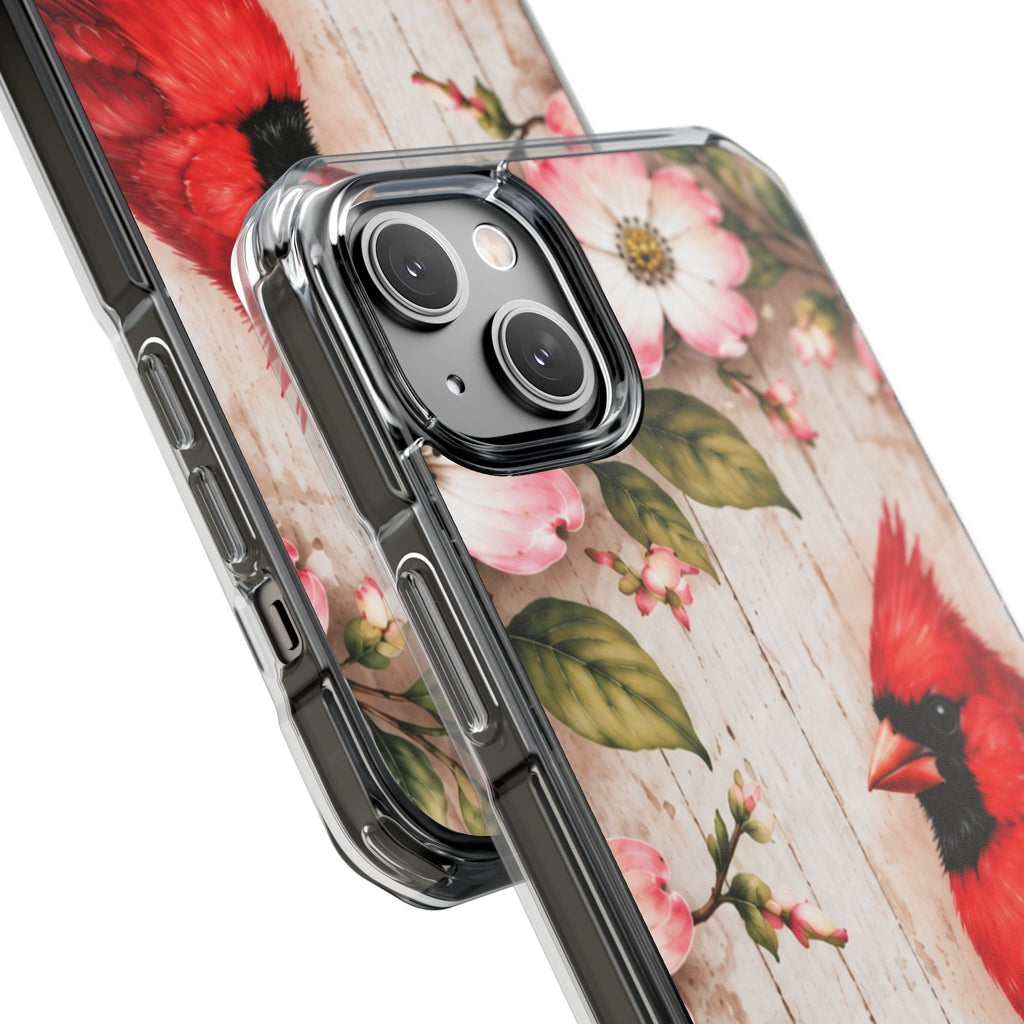 Clear Magnetic Phone Case Cardinal Scene