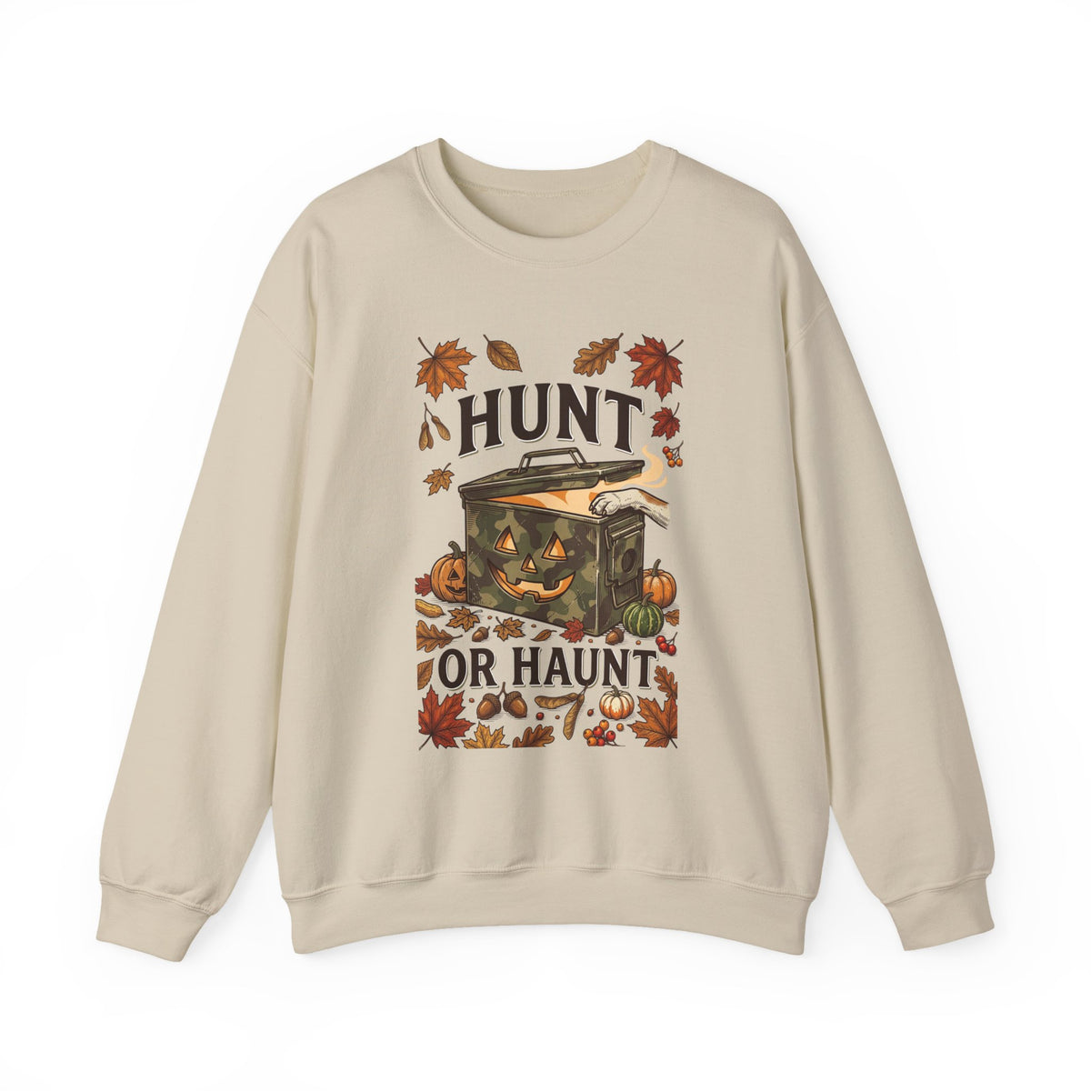 Hunt or Haunt Sweatshirt | Spooky Hunting, Halloween Fall Leaves