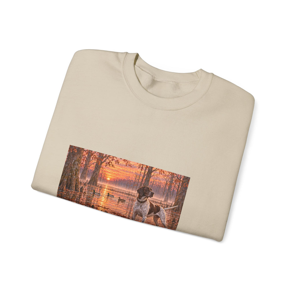 Sweatshirt — English Pointer Sunset Marsh Crewneck