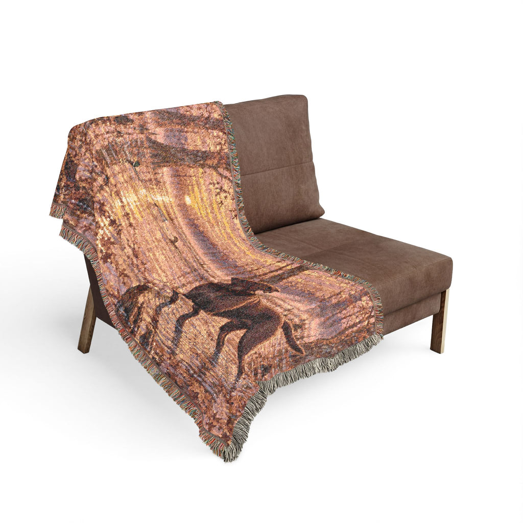 Sunset Marsh Woven Blanket — Chocolate Lab Lakeside Throw