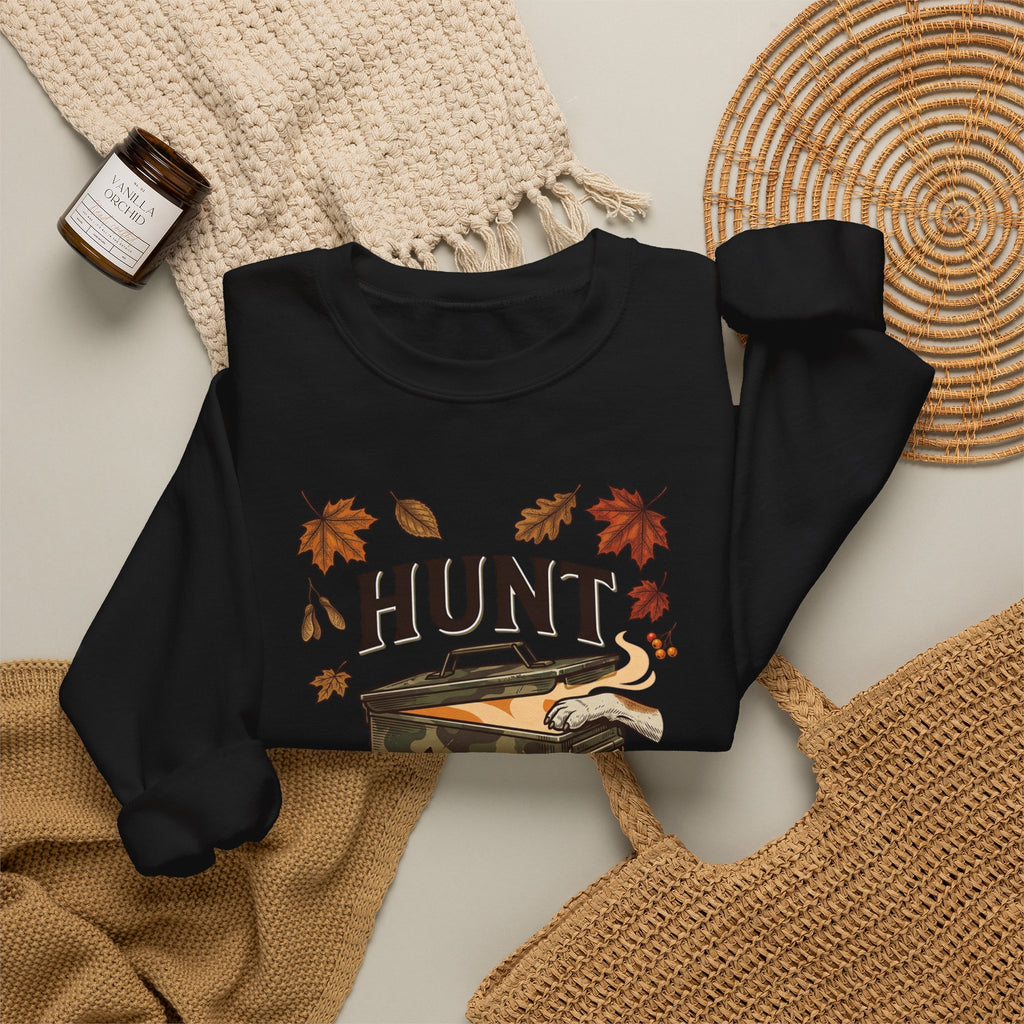 Hunt or Haunt Sweatshirt | Spooky Hunting, Halloween Fall Leaves