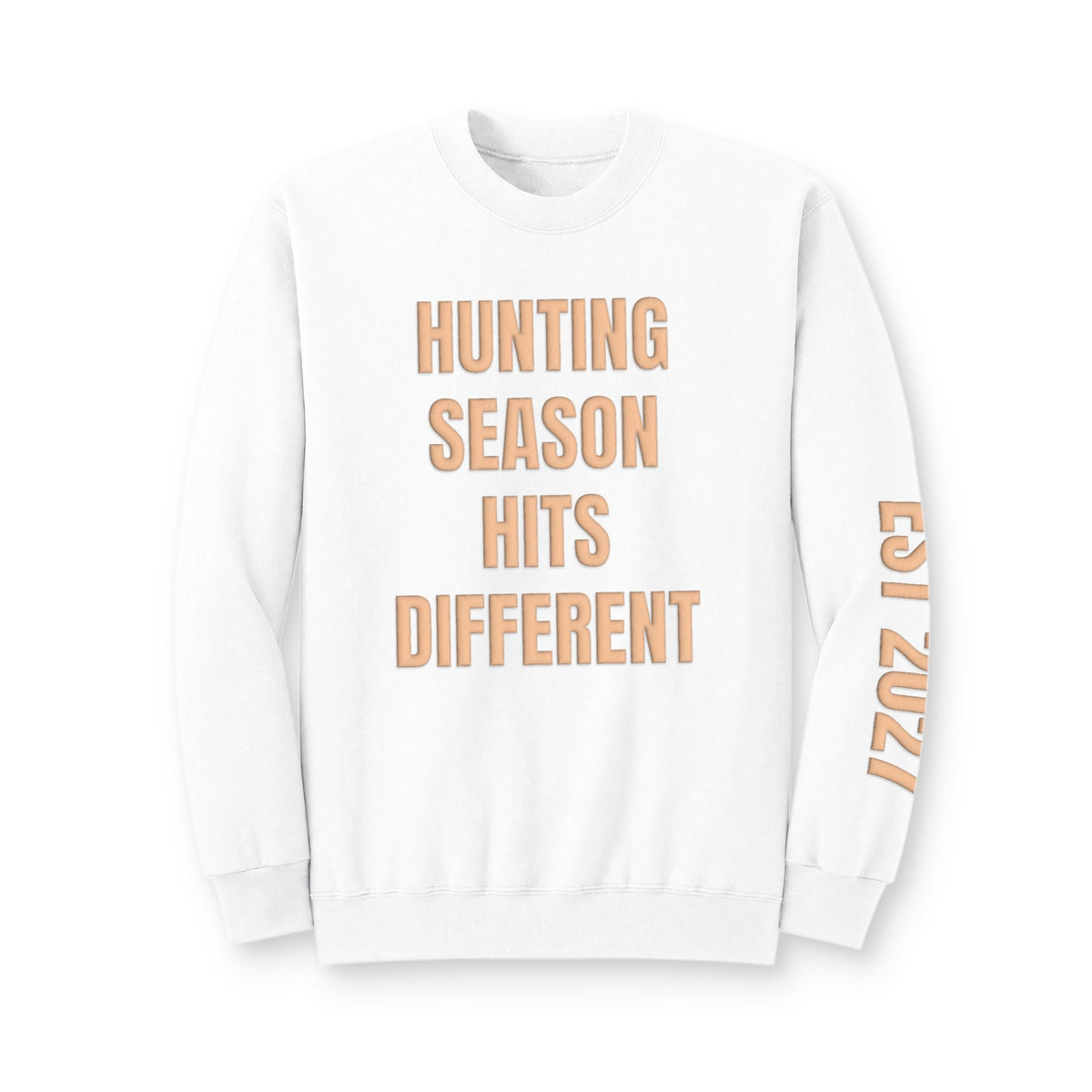 Personalized Hunting Mama Sweatshirt, Hunting Season Hits Different, Hunter Orange Puff Sweatshirt, Custom Hunting Mom Gift