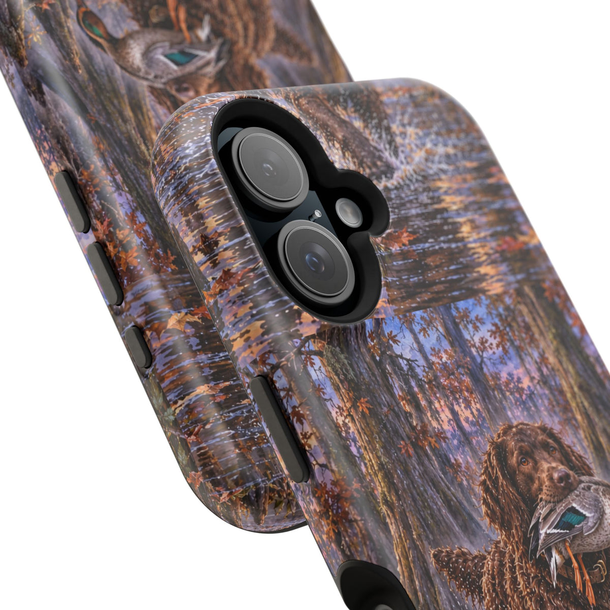Clear Magnetic Phone Case — Boykin spaniel with Duck swamp