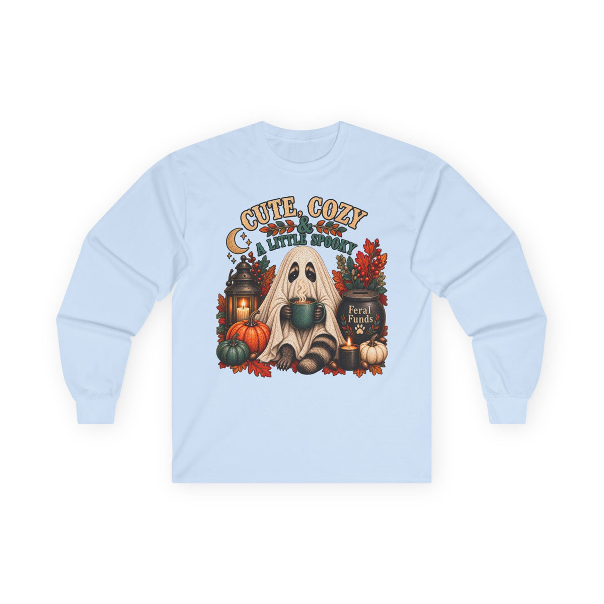 Cozy Ghost Fall Long Sleeve Shirt | Pumpkin Halloween Long Sleeve Tee