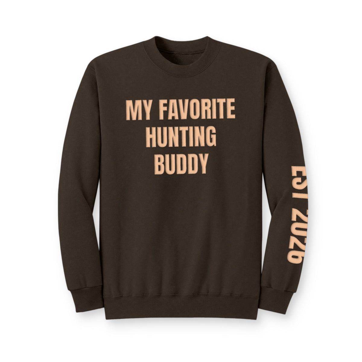 Personalized Hunting Mama Sweatshirt, My Favorite Hunting Buddy, Hunter Orange Puff Sweatshirt, Custom Hunting Mom Gift