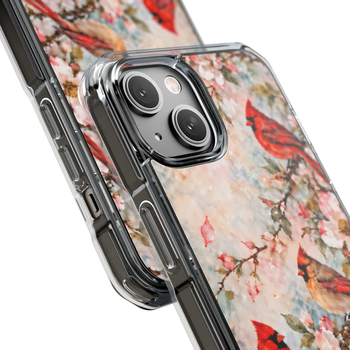 Clear Magnetic Phone Case — Cardinal Flock Scene