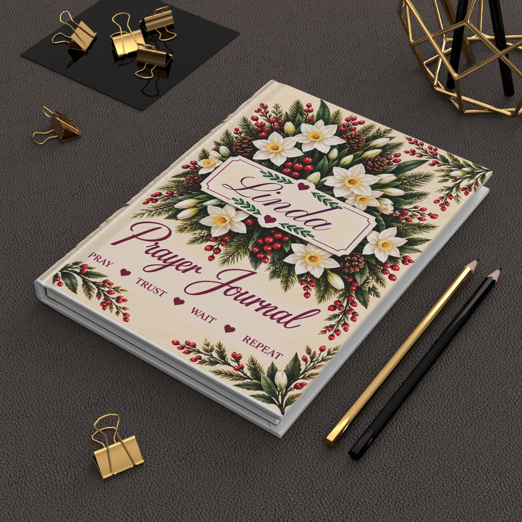 Personalized December Birth Flower Prayer Journal, Narcissus Christian Notebook, Jeremiah 29:11 Bible Verse Gift for Her