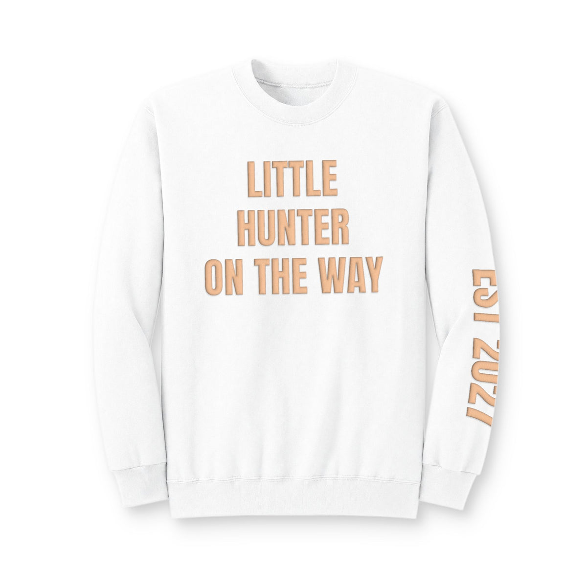Personalized Hunting Mama Sweatshirt, Little Hunter on the Way Shirt, Hunter Orange Puff Sweatshirt, Custom Mom Hunting Gift