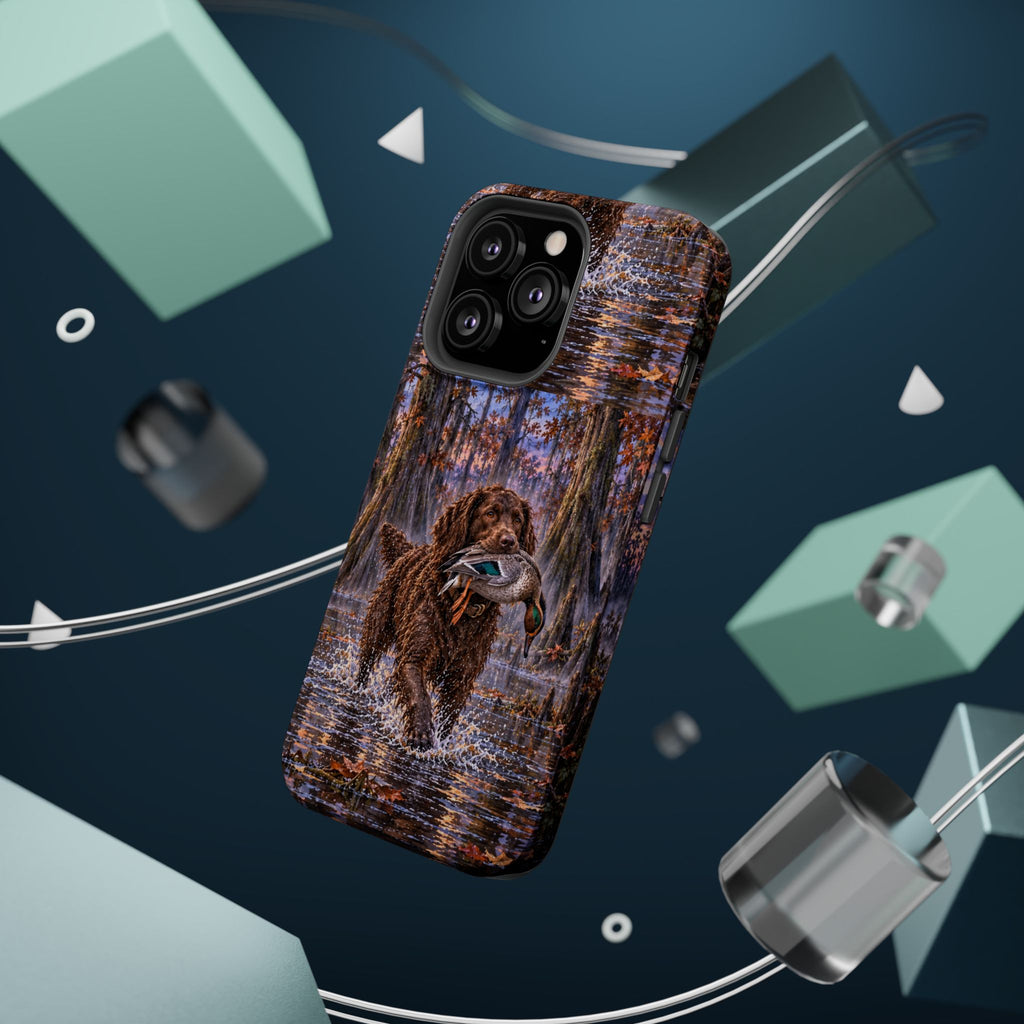 Clear Magnetic Phone Case — Boykin spaniel with Duck swamp
