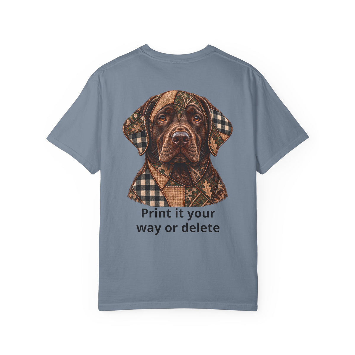 Faux Patchwork Chocolate Lab Shirt, Labrador Hunting T-Shirt, Arkansas Hunter Gift