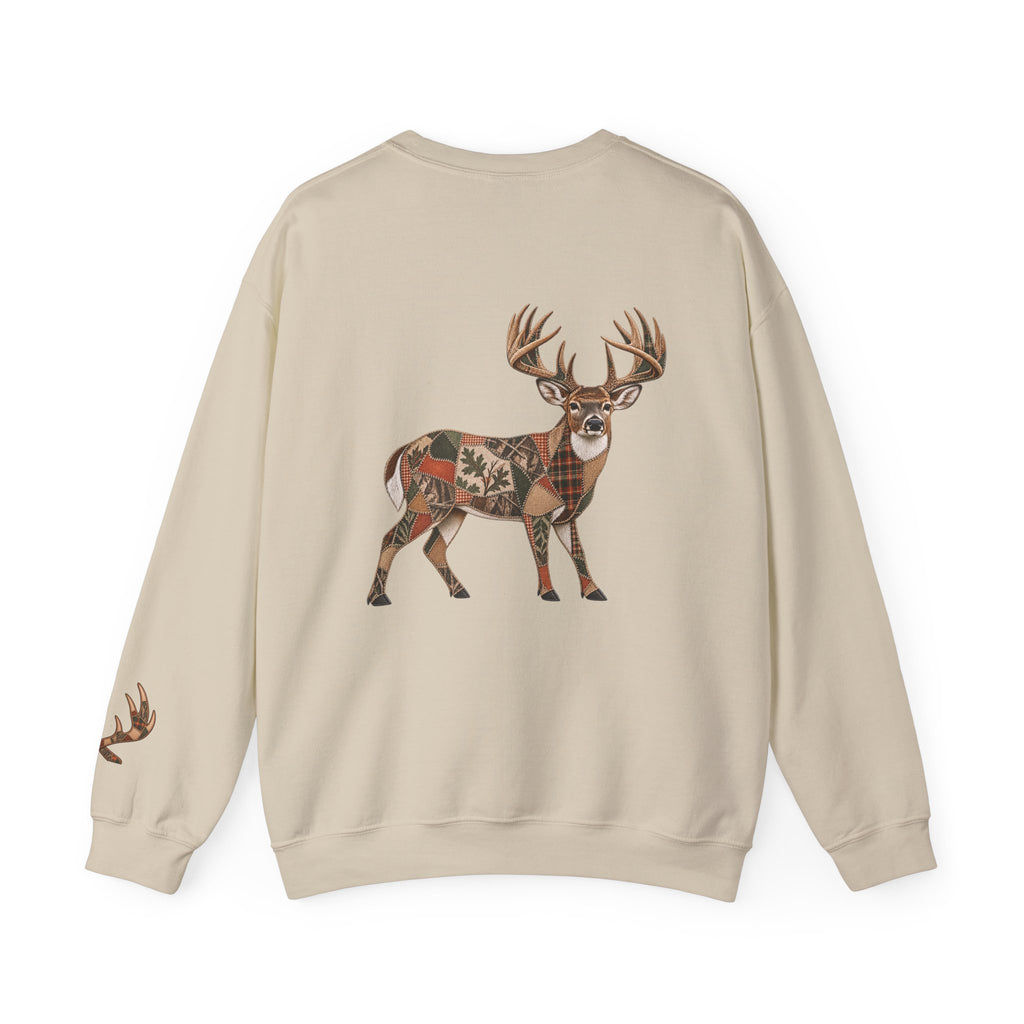 Faux Patchwork Whitetail Deer Shirt, Buck Hunting Tee, Rustic Deer Hunter Gift