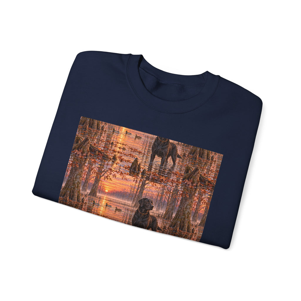 Kaleidoscope Cityscape Sweatshirt — Vintage Sunset Graphic Crewneck