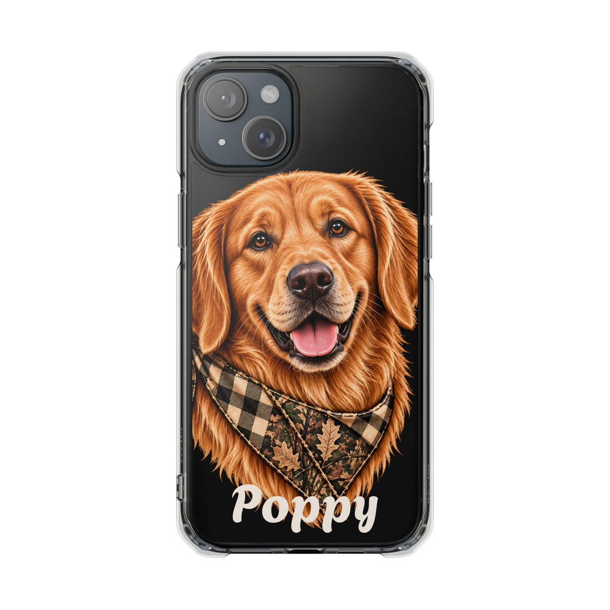 Clear Magnetic Phone Case — Golden Retriever Personalized